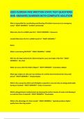 2025 FLORIDA FIRE WRITTEN STATE TEST QUESTIONS  AND ANSWERS SUMMER WITH COMPLETE SOLUTION