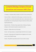 Campbell Biology Chapter 33 Exam Questions and Answers 100&percnt; Pass
