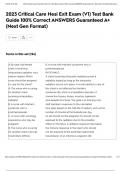 2025 Critical Care Hesi Exit Exam &lpar;V1&rpar; Test Bank Guide 100&percnt; Correct ANSWERS Guaranteed A&plus; &lpar;Next Gen Format&rpar;
