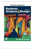Solution Manual for Systems Analysis and Design &ndash; 11th Edition by Kenneth E&period; Kendall & Julie E&period; Kendall &vert; Complete Instructor&rsquo;s Solutions Manual &ndash; Chapters 1&ndash;16 