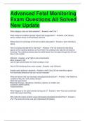 Advanced Fetal Monitoring Exam Questions All Solved New Update