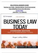 SOLUTION & ANSWER GUIDE Business Law Today - Standard Edition&colon; Text & Summarized Cases &lpar;MindTap Course List&rpar; 13th Edition by Roger Miller   CHAPTERS 1 - 25&comma; COMPLETE&period; 