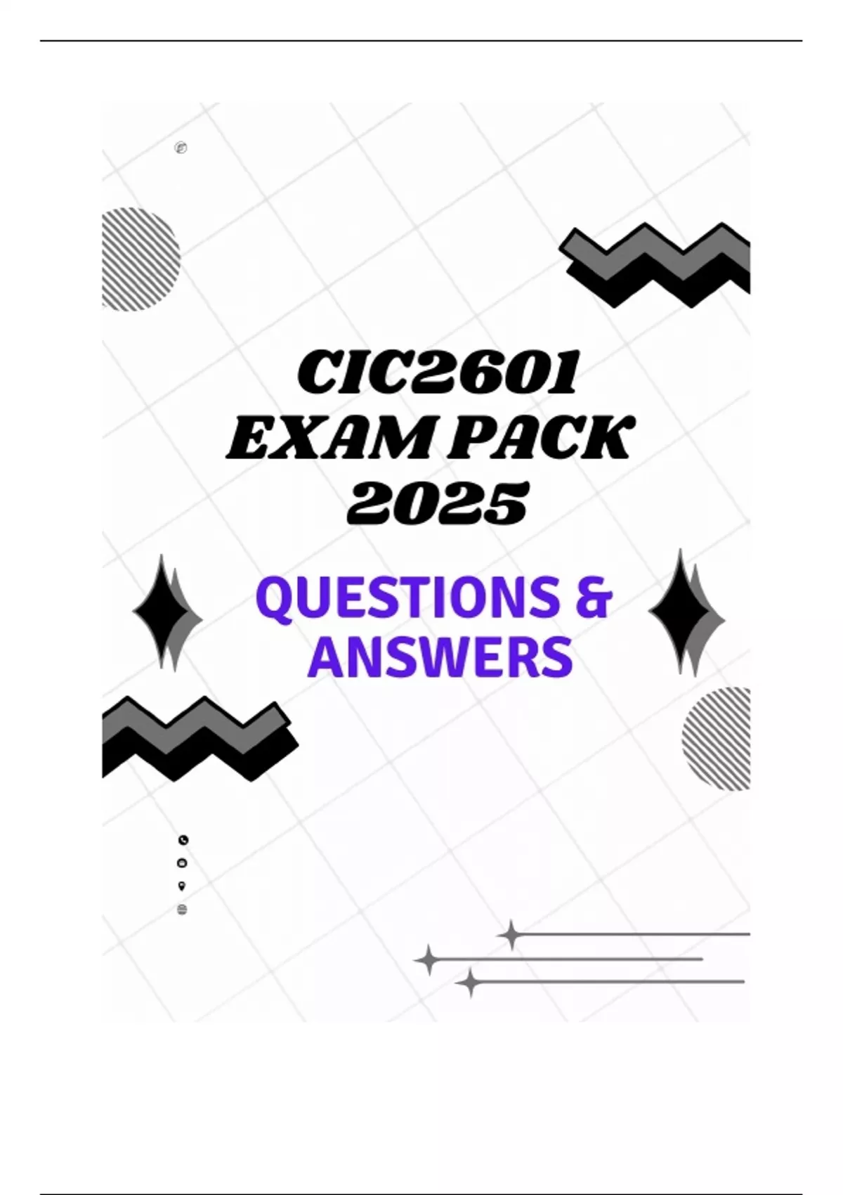Cic2601 Exam Pack 2025 Questions Answers Cic2601 Cic2601