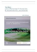 Test Bank For Lehne's Pharmacology for Nursing Care&comma; 12th Edition by Jacqueline Burchum and Laura Rosenthal Latest Edition  All Chapters Covered Guaranteed Pass