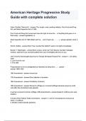 American Heritage Progressive Study Guide with complete solution