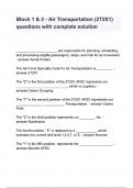 Block 1 & 2 - Air Transportation &lpar;2T2X1&rpar; questions with complete solution&period;