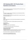 CIC Studying 2023 CIC Practice Exam Questions and answers&period;