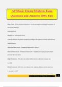 AP Music Theory Midterm Exam Questions and Answers 100&percnt; Pass