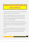 AP Music Theory Exam Questions and Answers 100&percnt; Pass