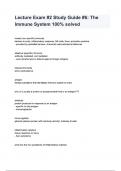 Lecture Exam -2 Study Guide -6 The Immune System 100- solved