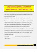 Digital Photography Final Exam Questions and Answers 100&percnt; Pass