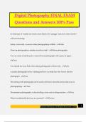 Digital Photography FINAL EXAM Questions and Answers 100&percnt; Pass