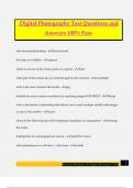 Digital Photography Test Questions and Answers 100&percnt; Pass