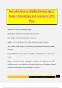 Introduction to Digital Photography&comma; Exam 1 Questions and Answers 100&percnt; Pass