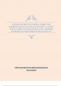 MASSACHUSETTS FUNERAL DIRECTOR JURISPRUDENCE STATE EXAM PART 2 LATEST WITH COMPLETE QUESTIONS AND VERIFIED ANSWERS GUARANTEED PASS &vert; RATED A&plus;