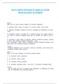 WGU D076 FINANCE SKILLS FOR MANAGERS OA PREP