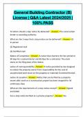 General Building Contractor &lpar;B&rpar; License &vert; Q&A Latest 2024&sol;2025 &vert; 100&percnt; PASS