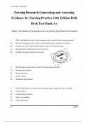 Test Bank Nursing Research Generating and Assessing Evidence for Nursing Practice 11th Edition by Denise Polit & Cheryl Beck &comma; ISBN&colon;9781975110642 Chapters 1-33 &vert;Complete Guide A&plus;&vert;