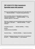 IEC 62443-IC33 Risk Assessment Specialist exam with answers