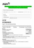 BUNDLE-&colon;&semi;AQA GCSE ECONOMICS 2024- Complete Question Paper & Marking Scheme Merged 