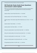 NH Pesticide Study Guide Exam Questions and Answers Latest Update