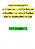 Test Bank for Principles of Corporate Finance 14th Edition By Richard Brealey&comma; Stewart Myers&comma; Franklin Allen&comma; Alex Edmans &lpar;All Chapters&comma; 100&percnt; Original Verified&comma; A&plus; Grade&rpar;