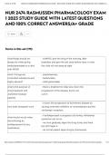 NUR 2474 RASMUSSEN PHARMACOLOGY EXAM 1 2023 STUDY GUIDE WITH LATEST QUESTIONS AND 100&percnt; CORRECT ANSWERS&sol;A&plus; GRADE