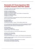 Paramedic CCT Exam Questions With Complete Solutions 2025 New Update