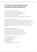 Pert practice test questions with complete solutions graded A&plus;