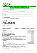 AQA GCSE MEDIA STUDIES Paper 1 Media One&vert; 2024 Combined  Question Paper and Marking Scheme 