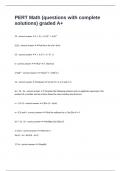 PERT Math &lpar;questions with complete solutions&rpar; graded A&plus;