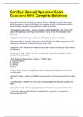 Certified General Appraiser Exam Questions With Complete Solutions  
