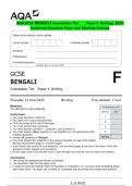 AQA GCSE BENGALI Foundation Tier  Paper 4 Writing&vert; 2024  Combined Question Paper and Marking Scheme 
