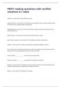 PERT reading questions with verified solutions A&plus; rated