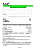 AQA GCSE BENGALI Higher Tier  Paper 4 Writing&vert; 2024 Combined  Question Paper and Marking Scheme