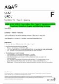 AQA GCSE URDU Foundation Tier Paper 2 Speaking &vert; 2024  Combined Question Paper and Marking Scheme