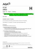 AQA GCSE URDU  Tier Paper 2 Speaking &vert; 2024 Combined  Question Paper and Marking Scheme