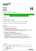 AQA GCSE URDU Tier Paper 2 Speaking &vert; 2024 Combined  Question Paper and Marking Scheme 