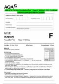 AQA GCSE ITALIAN Foundation Tier Paper 4 Writing&vert; 2024 Combined  Question Paper and Marking Scheme 