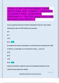 TEXAS CODE ENFORCEMENT EXAM  QUESTIONS AND CORRECT ANSWERS&vert;  ACCURATE REAL EXAM WITH  FREQUENTLY TESTED QUESTIONS AND  RATIONALE&vert;ALREADY A