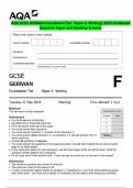AQA GCSE GERMAN Foundation Tier Paper 4 Writing&vert; 2024 Combined  Question Paper and Marking Scheme 