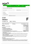 AQA GCSE FRENCH Foundation Tier Paper 4 Writing&vert; 2024  Combined Question Paper and Marking Scheme
