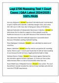 Legl 2700 Roessing Test 1 Court Cases &vert; Q&A Latest 2024&sol;2025 &vert; 100&percnt; PASS