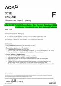 AQA GCSE PANJABI Foundation Tier Paper 2 Speaking &vert;2024  Combined Question Paper and Marking Scheme