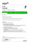 AQA GCSE PANJABI Foundation Tier Paper 2 Speaking &vert;2024  Combined Question Paper and Marking Scheme