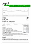 AQA GCSE PANJABI Foundation Tier Paper 4 Writing &vert;2024  Combined Question Paper and Marking Scheme 
