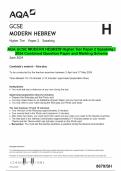 AQA GCSE MODERN HEBREW Higher Tier Paper 2 Speaking &vert;  2024 Combined Question Paper and Marking Scheme