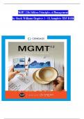 TEST BANK For MGMT 12th Edition&comma; Principles of Management By Chuck Williams&comma; All 1-18 Chapters Covered &comma;Latest Edition 2025