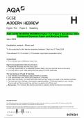 AQA GCSE MODERN HEBREW Higher Tier Paper 2 Speaking &vert; 2024  Combined Question Paper and Marking Scheme 