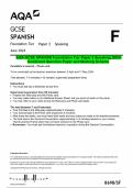 AQA GCSE SPANISH Foundation Tier Paper 2 Speaking &vert;2024  Combined Question Paper and Marking Scheme 